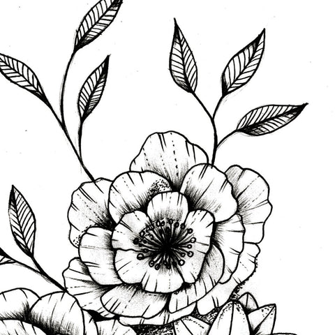 sexy roses linework tattoo design – TattooDesignStock