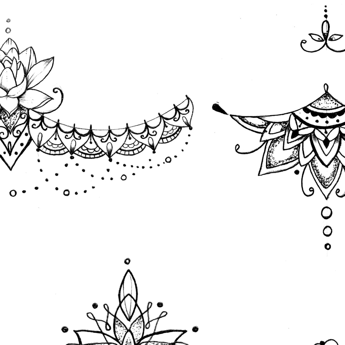 Mandala and lace under boob tattoo designs - TattooDesignStock Under Breast ...