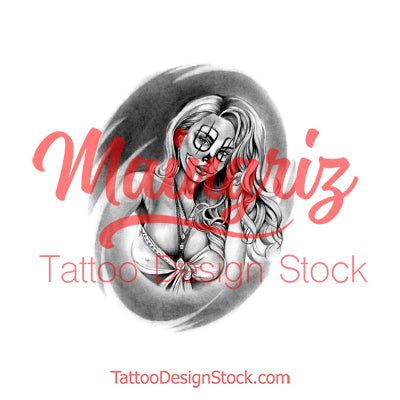 Clown Girl Chicano Tattoo Design References Tattoo Design Stock