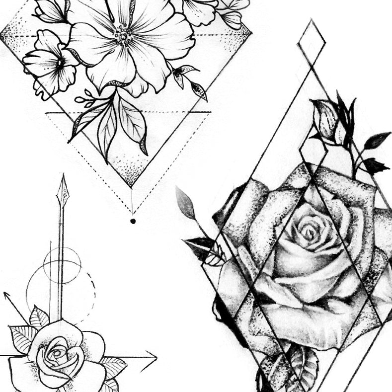 Amazing geometric rose tattoo design by tattoo artist – TattooDesignStock