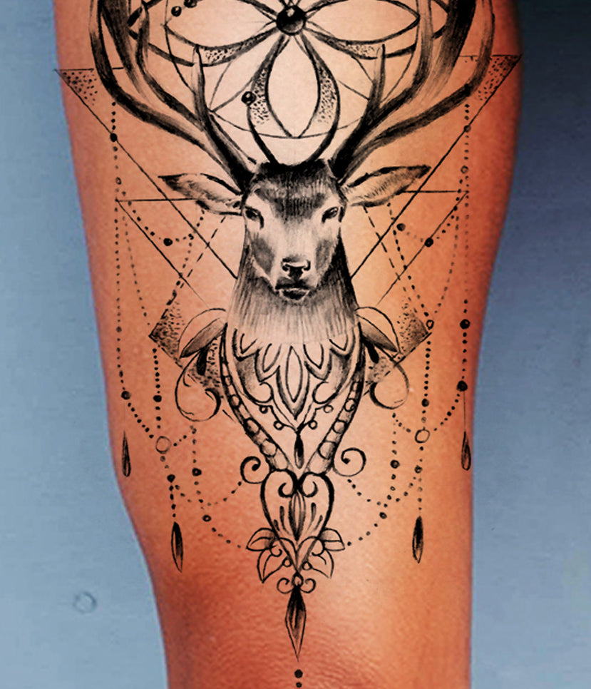 Original Geometric deer tattoo design – TattooDesignStock