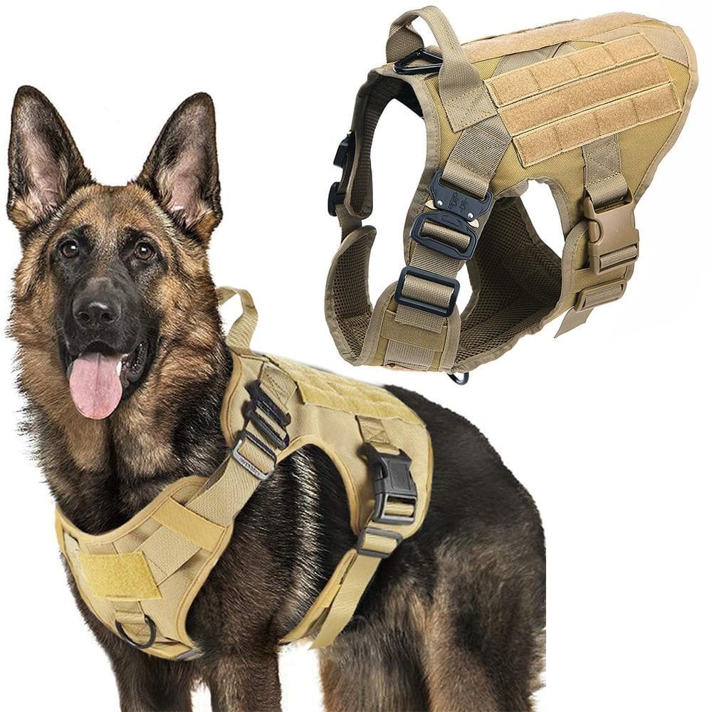 Tactical Dog Harness Pet Training Hunting Dog Vest Metal Buckle German ...