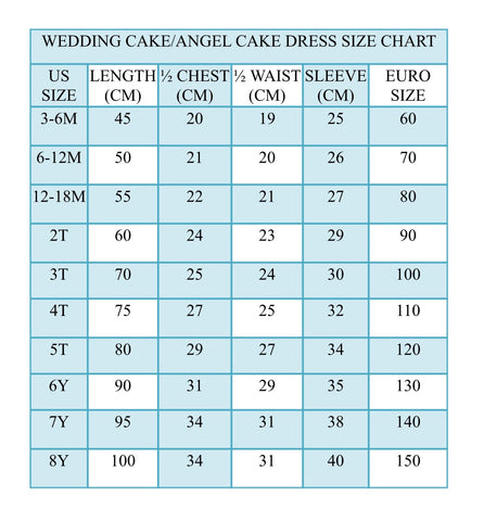Wedding Cake Size Chart