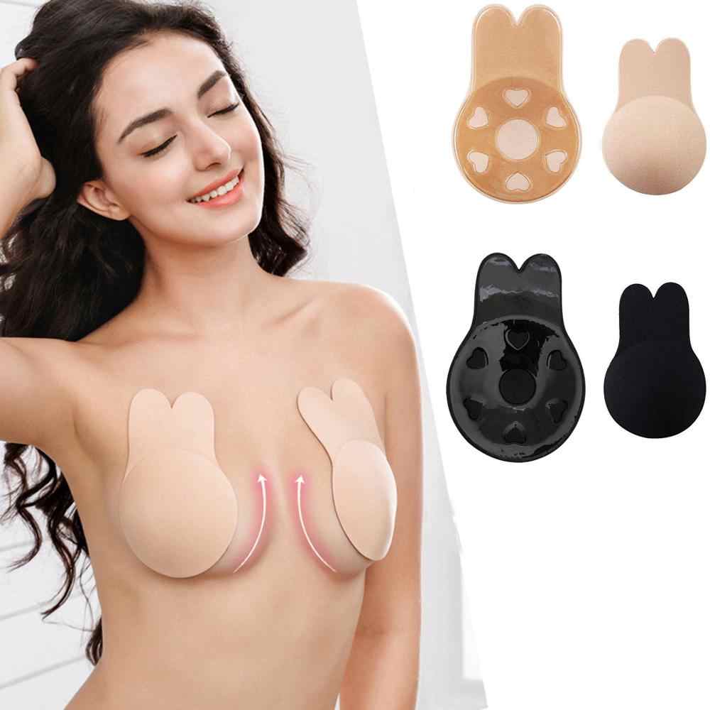 Strapless Silicone Adhesive Sticky Invisible Lift Breast Rabbit Ears Bra -  TheCelebrityDresses