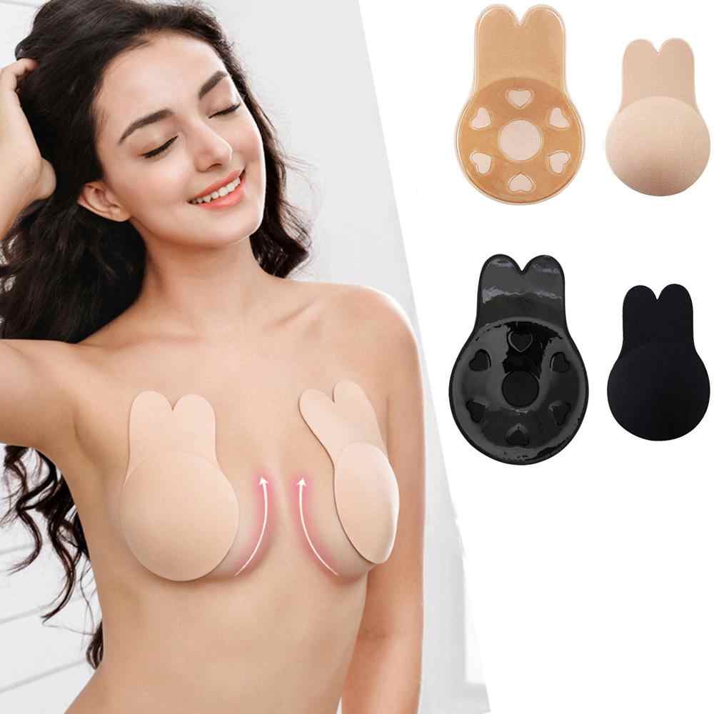 Womens Silicone Self Adhesive Strapless Push Up Bra, Seamless Invisible Bra  With Rabbit Ears For Wedding From Fashion_show2017, $1.73