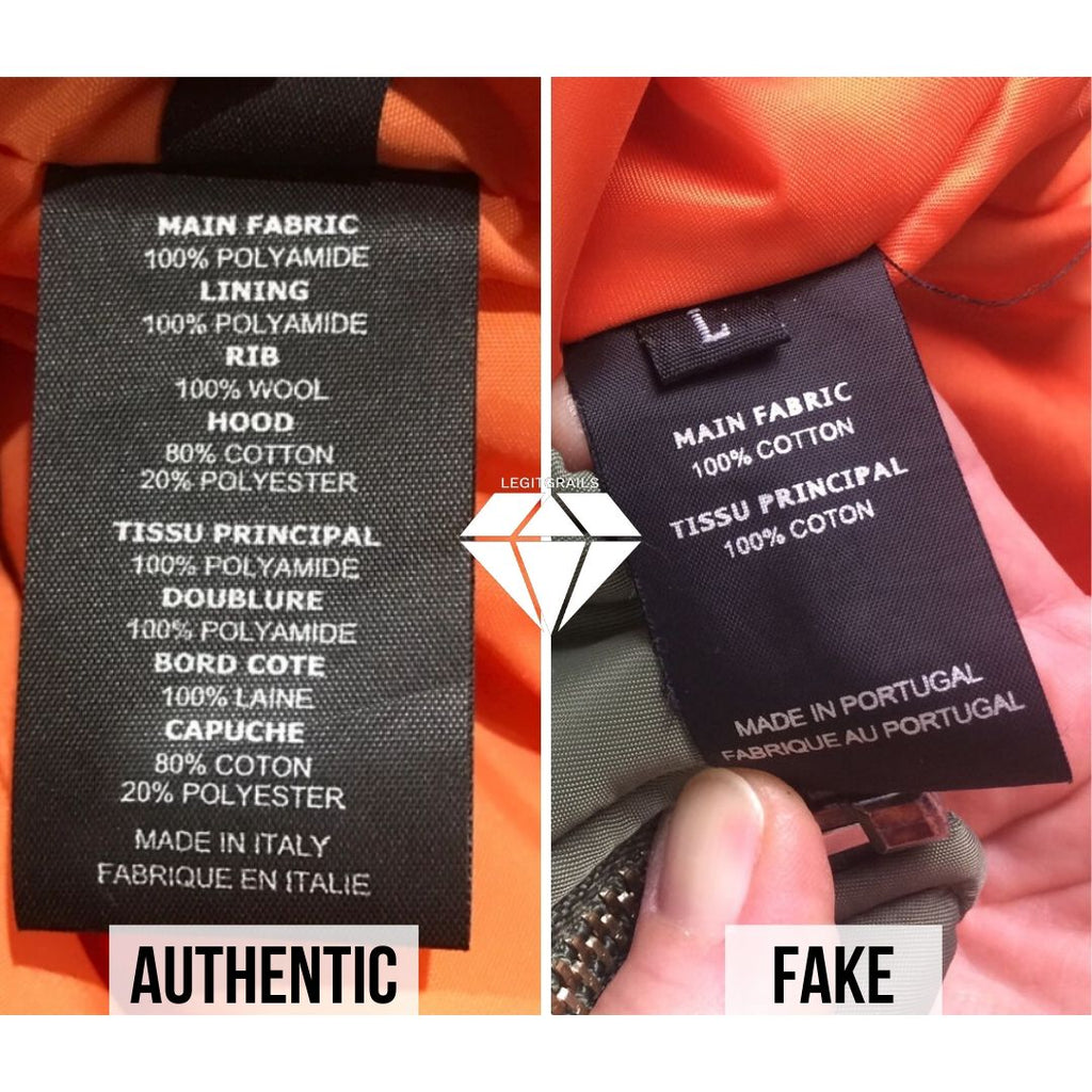 How to spot fake Vetements Bomber by the Front Side Wash Tag Method