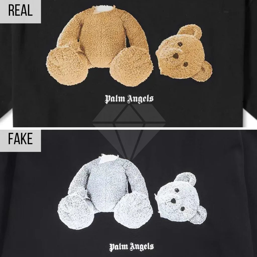 Palm Angels Kill The Bear T-Shirt Real VS Fake Guide: The Kill The Bear Print Method