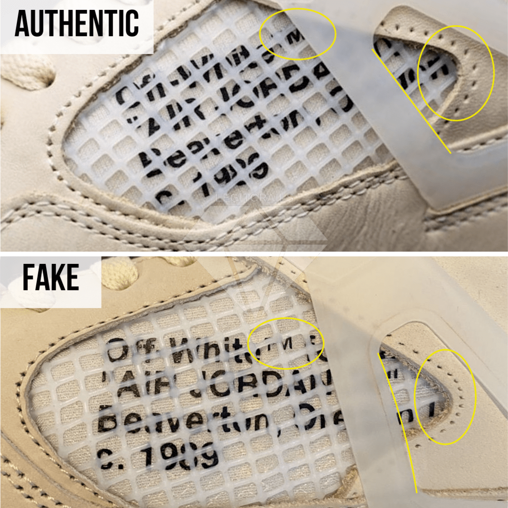 real vs fake off white jordan 4