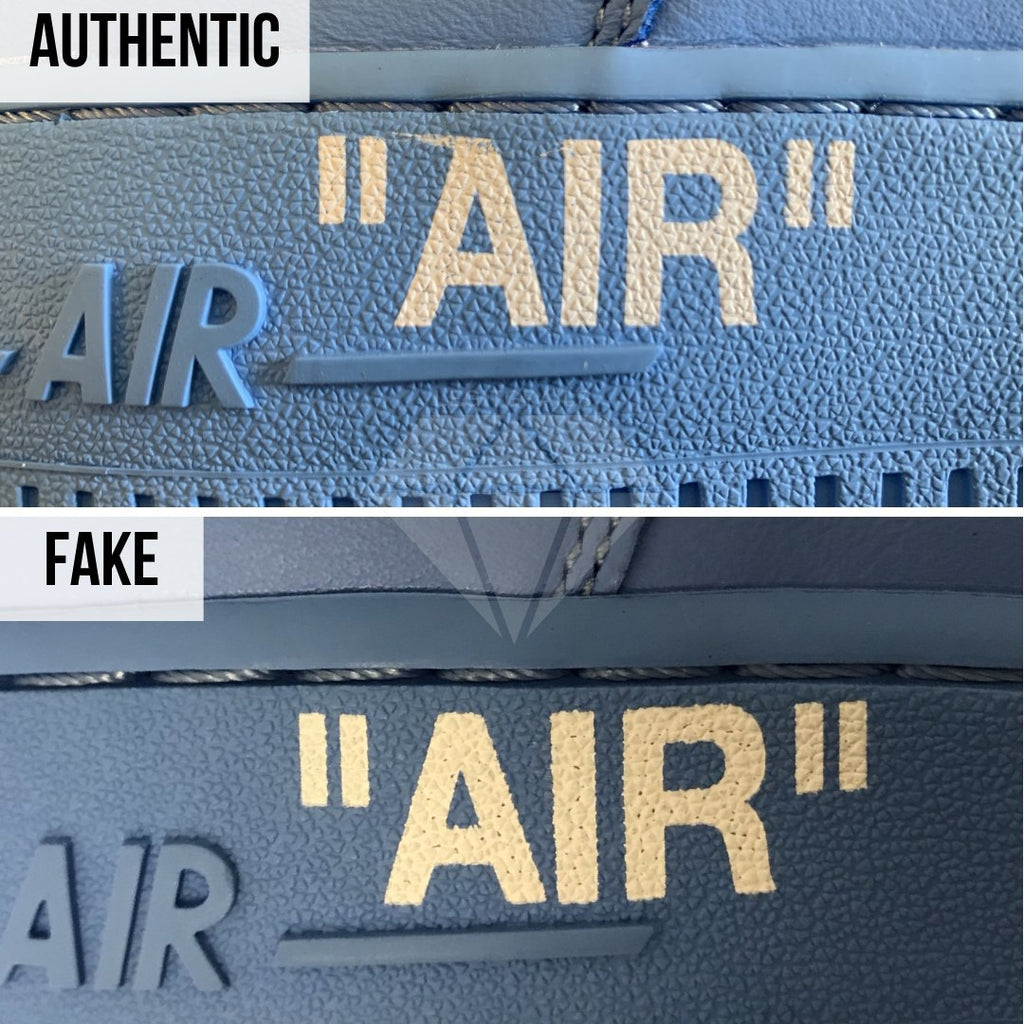 Nike Air Force 1 Off-White MCA Real VS Fake Guide: The Air Midsole Print Method