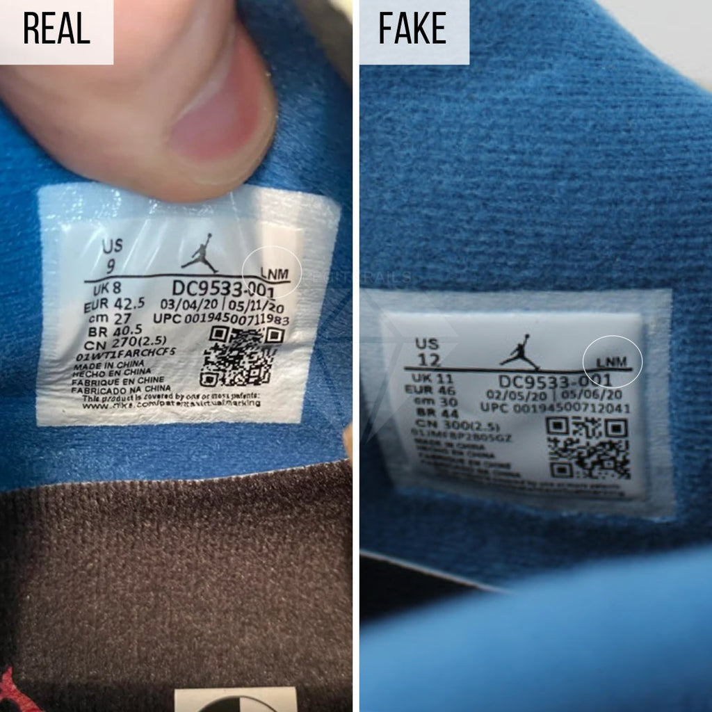 How To Spot Fake Jordan 4 Union Off Noir: The Size Tag Method