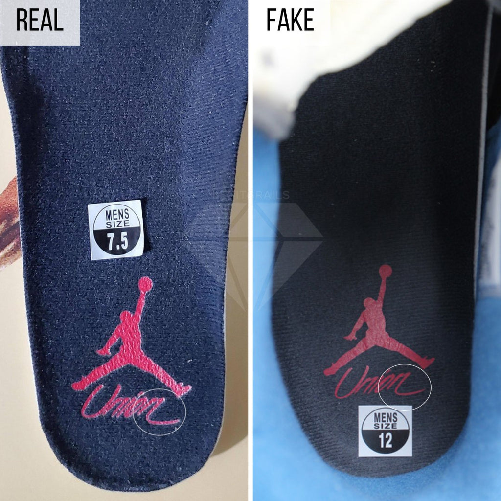 How To Spot Fake Jordan 4 Union Off Noir: The Insole Method