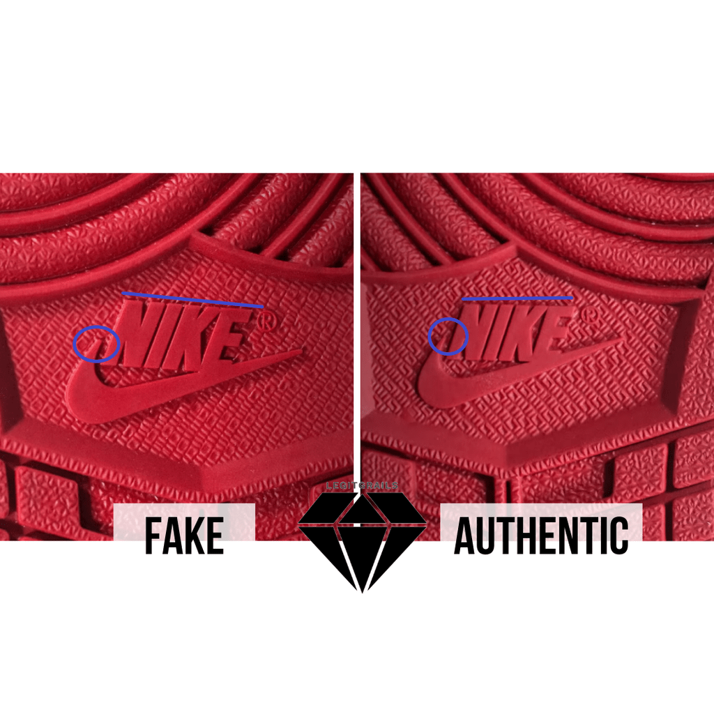 How to Spot Fake Off White Jordan 1 Chicago: The Outsole Nike Logo Method