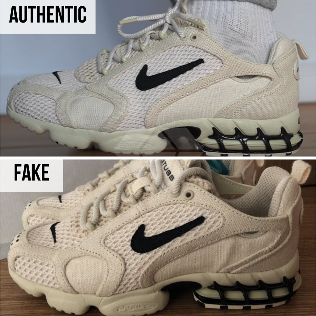How To Spot Fake Nike Air Zoom Spiridon Cage 2 Stussy Fossil: The Overall Shape Method