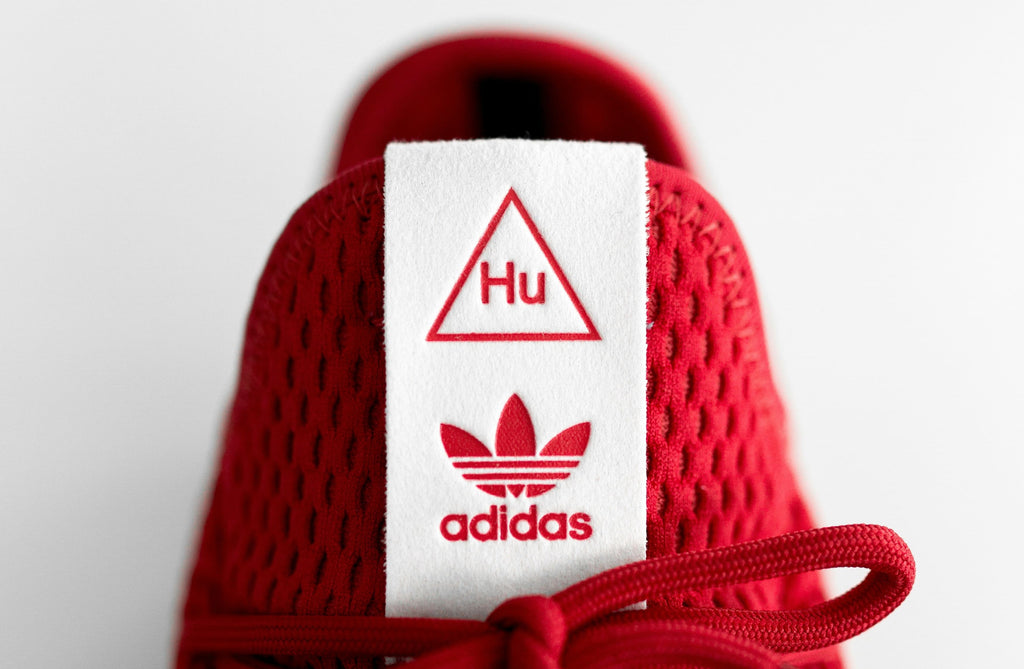 Adidas sneakers closeup shot of the logo