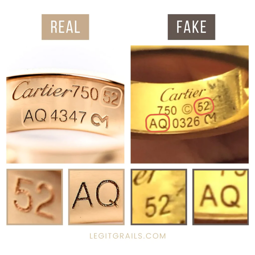 Cartier Love ring code real vs fake