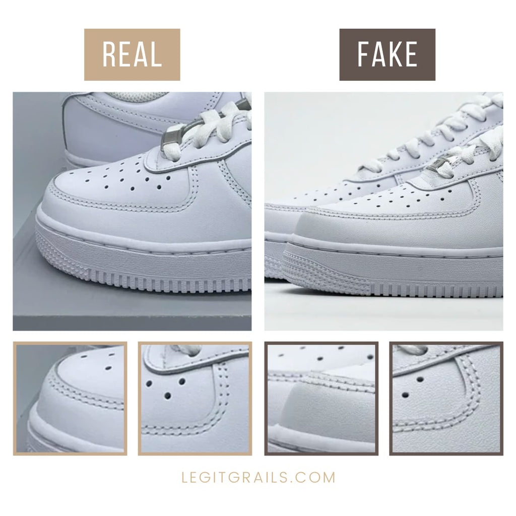 entiteit jeugd Mijnwerker How To Spot Fake Vs Real Nike Air Force 1 Low White Sneakers – LegitGrails