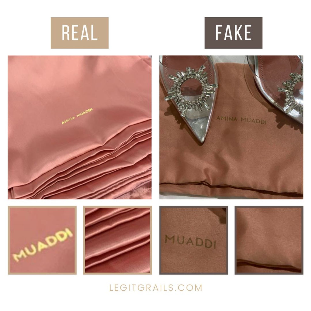 Fake Vs Real Amina Muaddi Slingback Heels