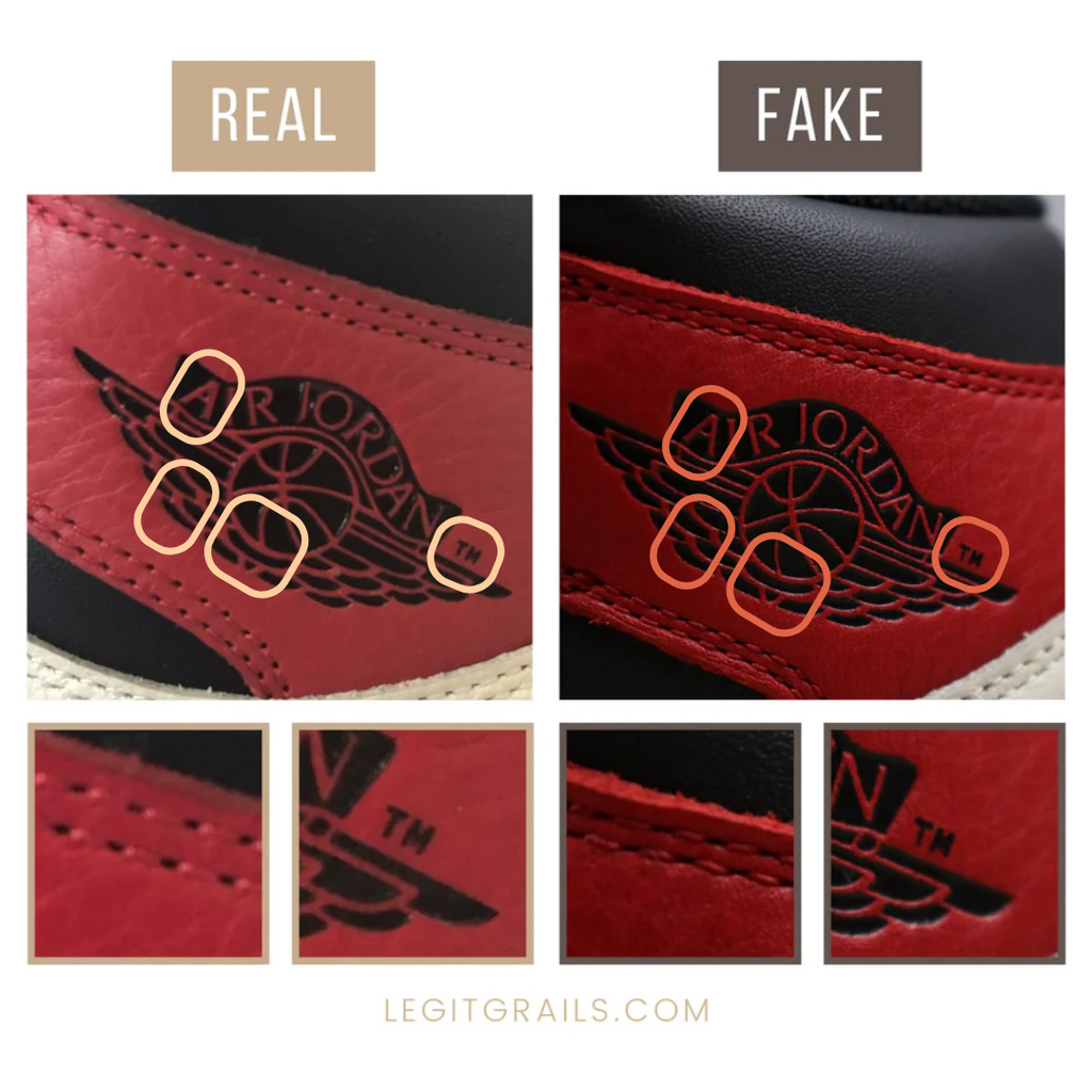 Fake Vs Real Jordan 1: The Wings Logo