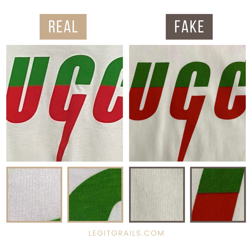 fake vs real gucci t shirt