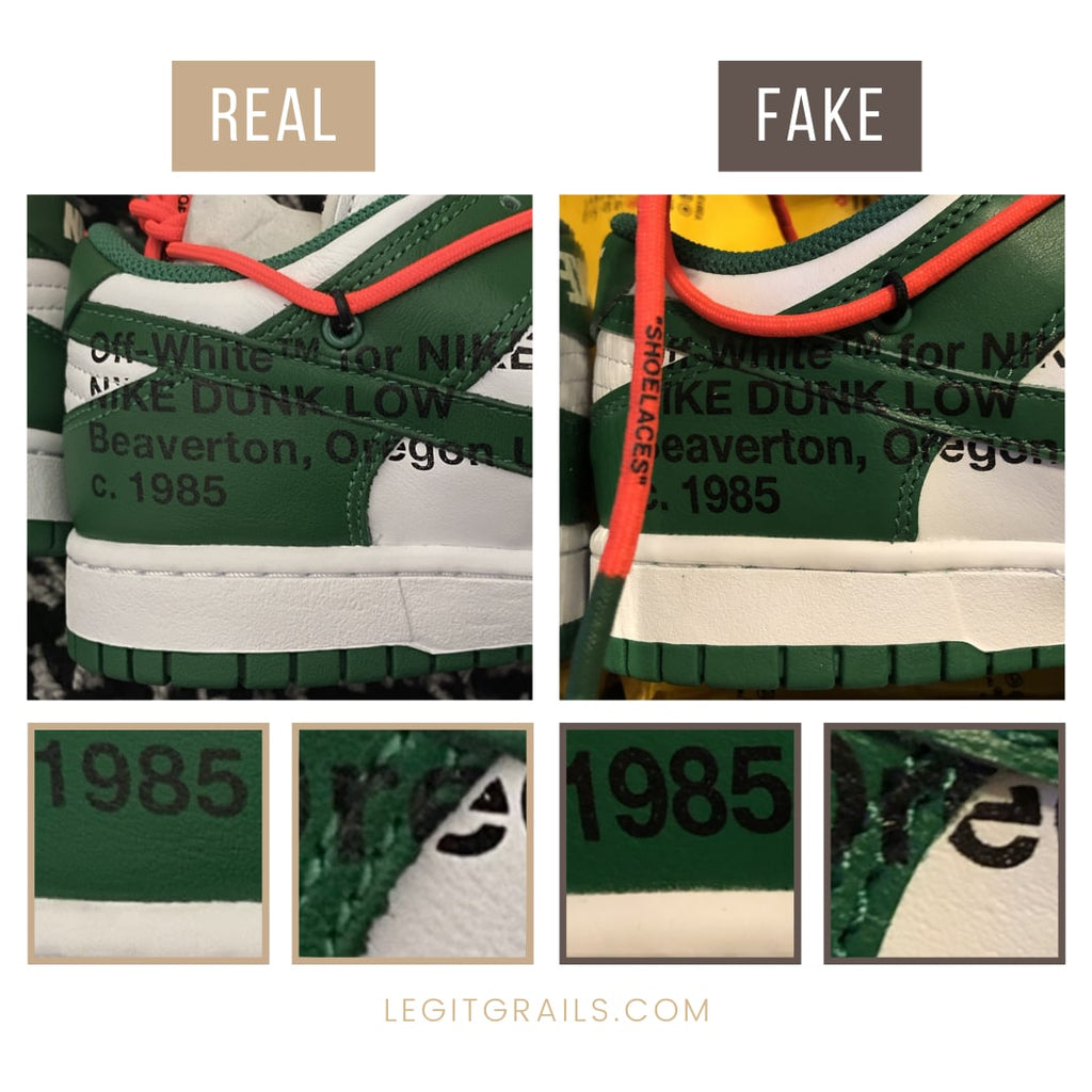 Fake vs Real Nike Dunk Off White Pine Green