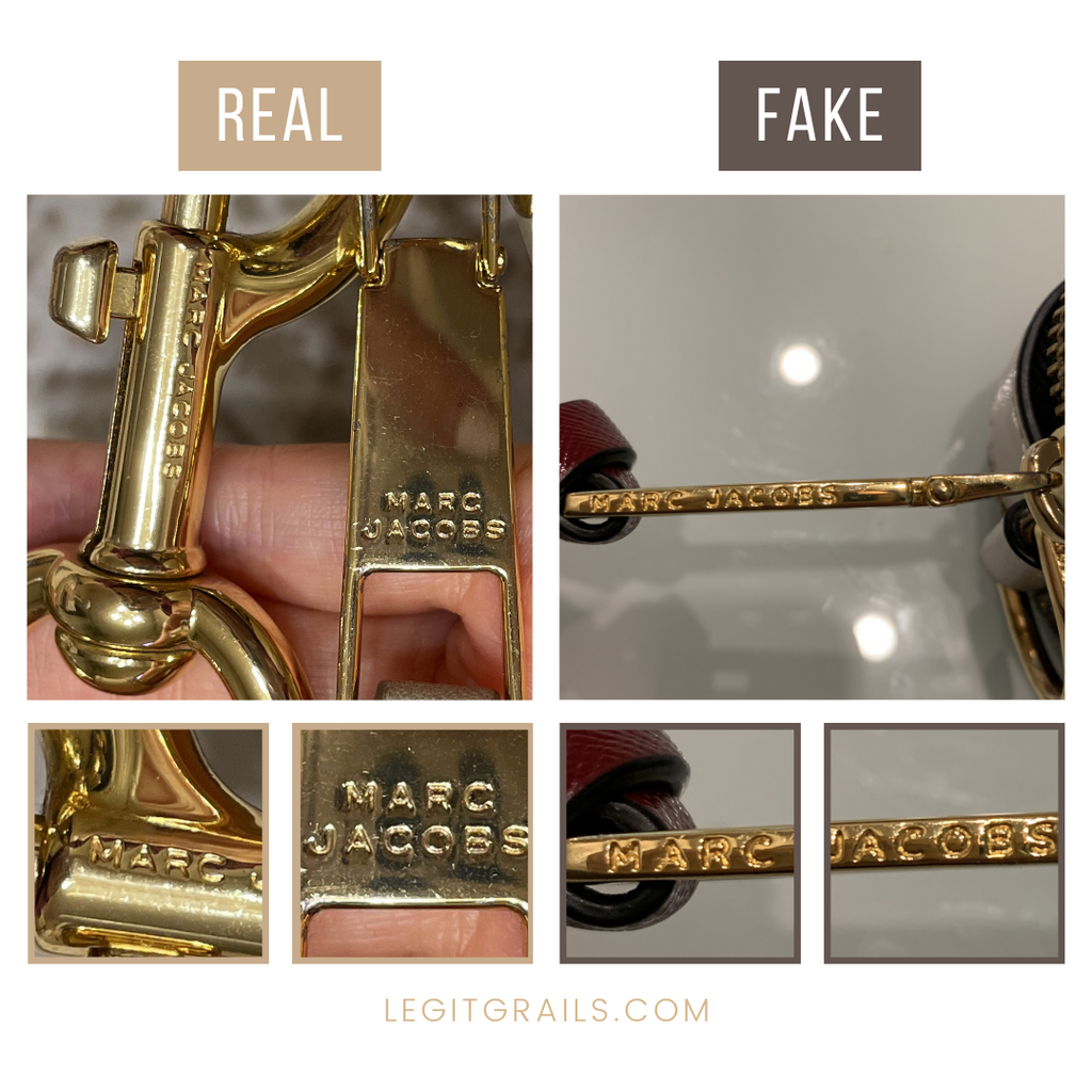 Real vs Fake Marc Jacobs camera bag. How to spot fake Marc Jacobs snapshot  bag 