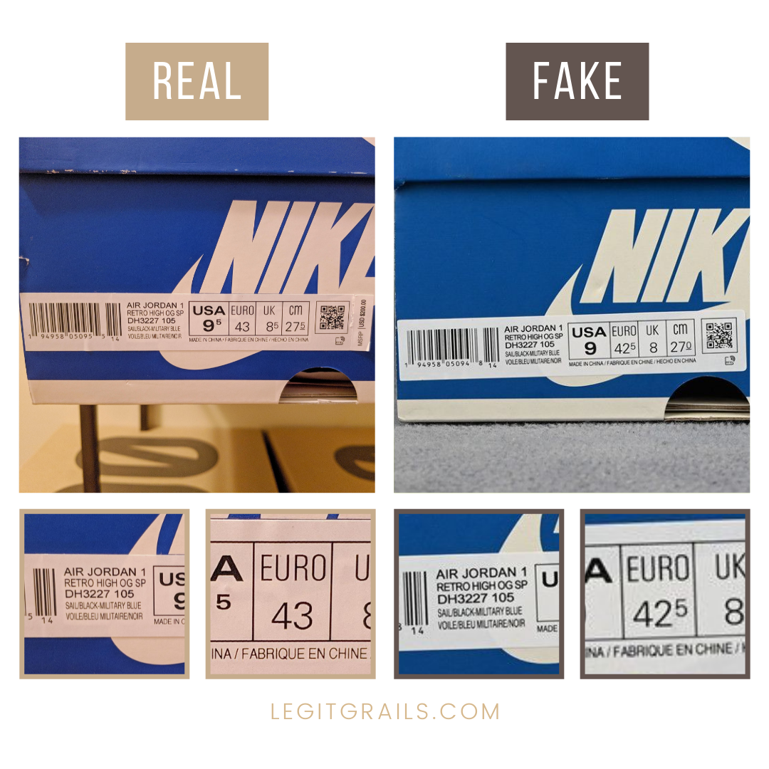 Fragment Travis Scott Air Jordan 1 Authentication: The Box Label