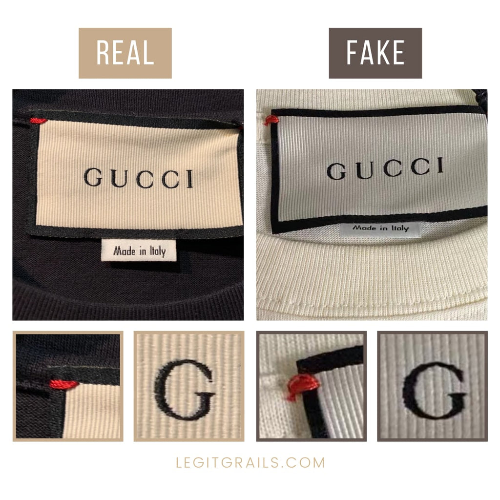 how to tell if a gucci shirt is real