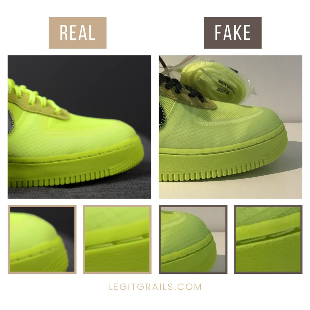 nike off white air force 1 volt fake vs real