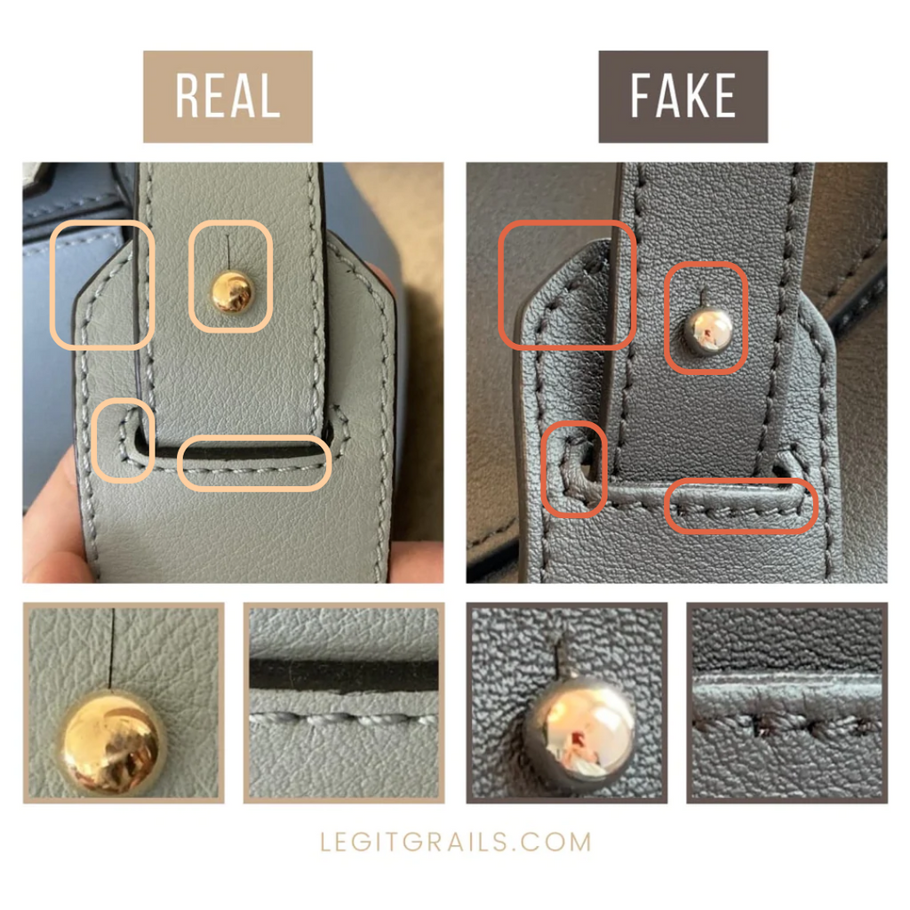 Loewe Puzzle Bag real vs fake: the handle