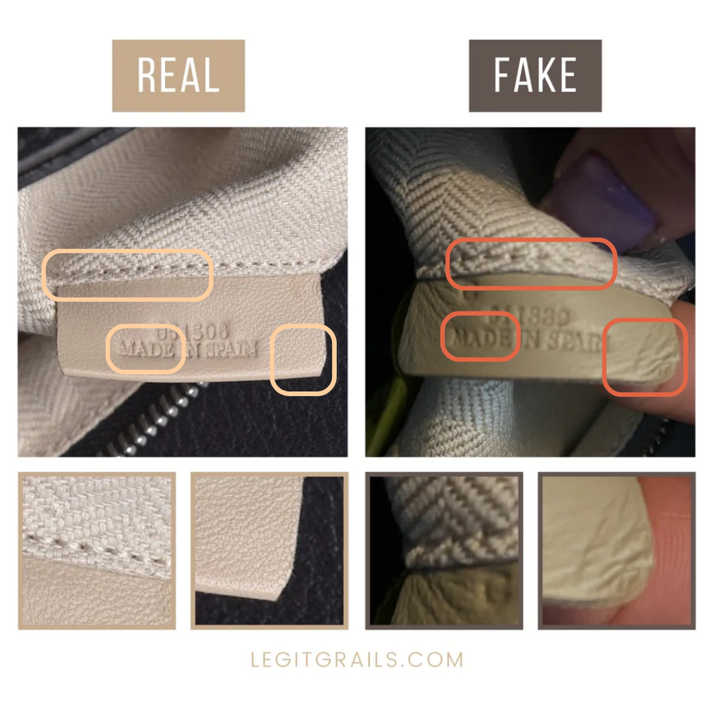 Loewe Puzzle Bag real vs fake: the serial number