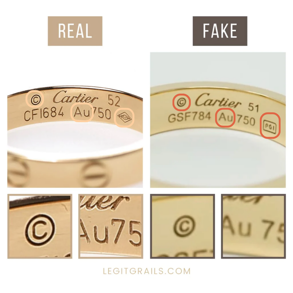 Cartier Love ring codes real vs fake