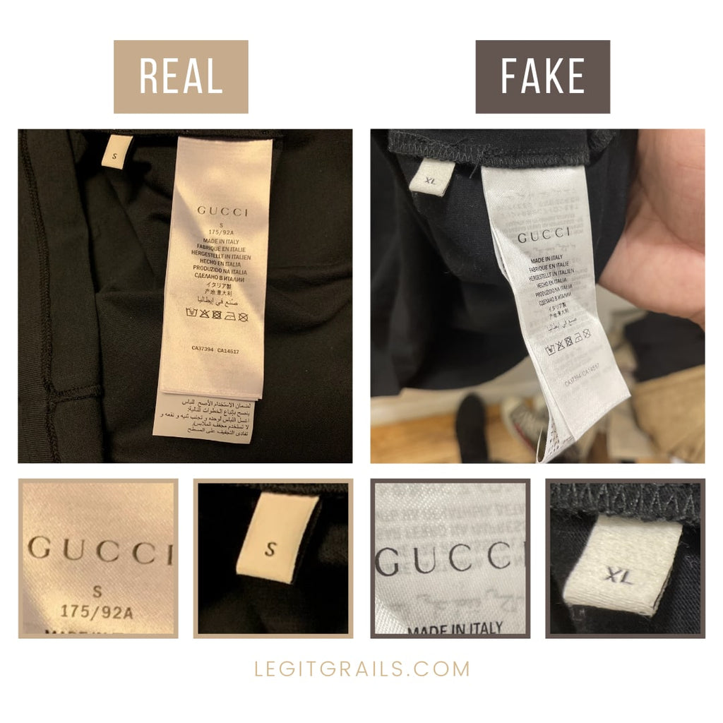 black gucci shirt real vs fake