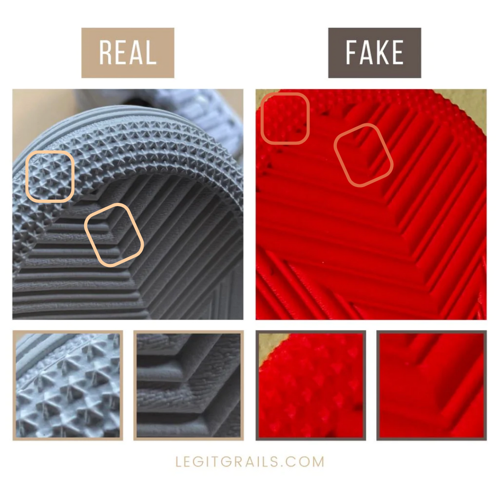 Outsole of Bape STA sneakers: real vs fake