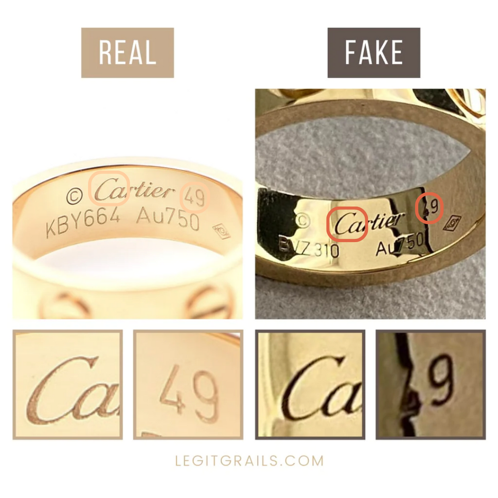 Cartier Love ring codes real vs fake