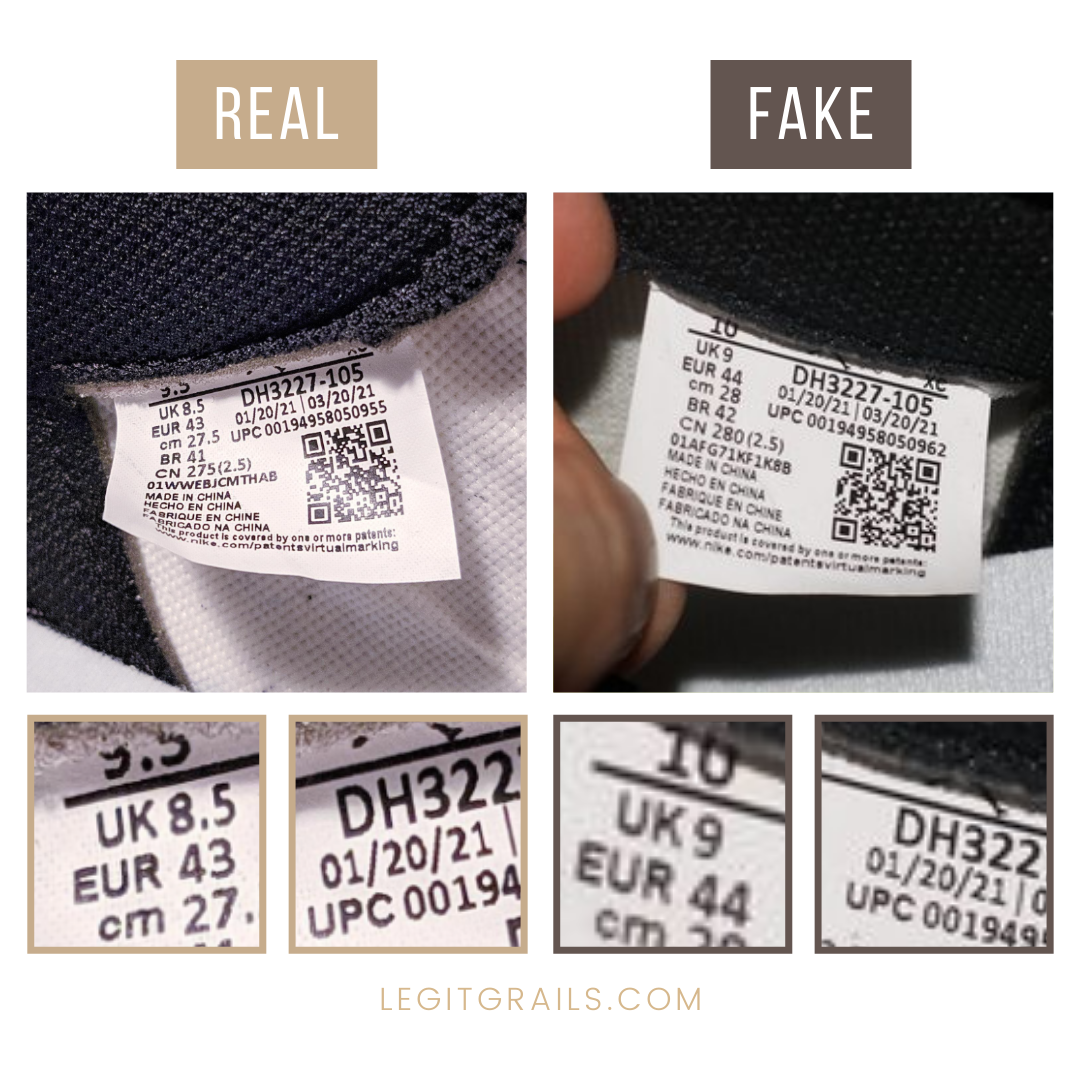 How to Spot Real Travis Scott Jordan 1 High Fragment: The Size Tag