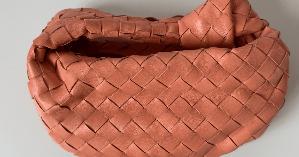 Bottega Veneta bag on a neutral background