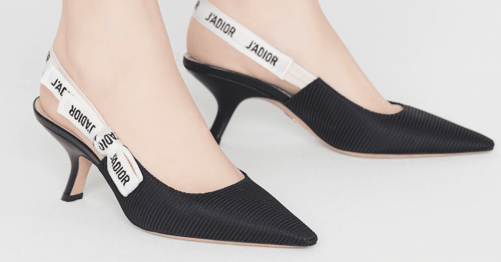 JAdior Slingback Pump Black and White Calfskin with Dior Jardin dHiver  Cornely Embroidery  DIOR