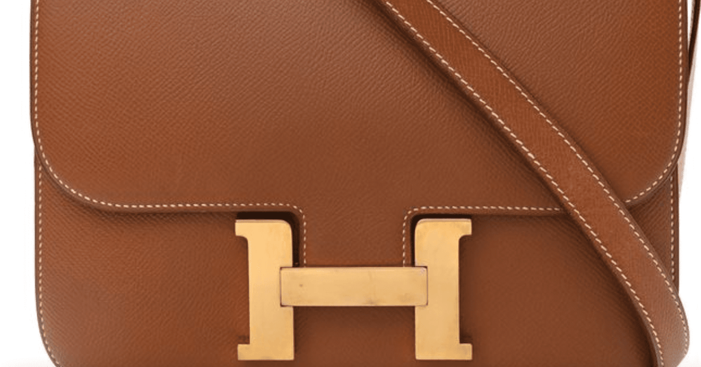 Hermes Brown Ostrich Leather Palladium Hardware Constance 18 Bag Hermes