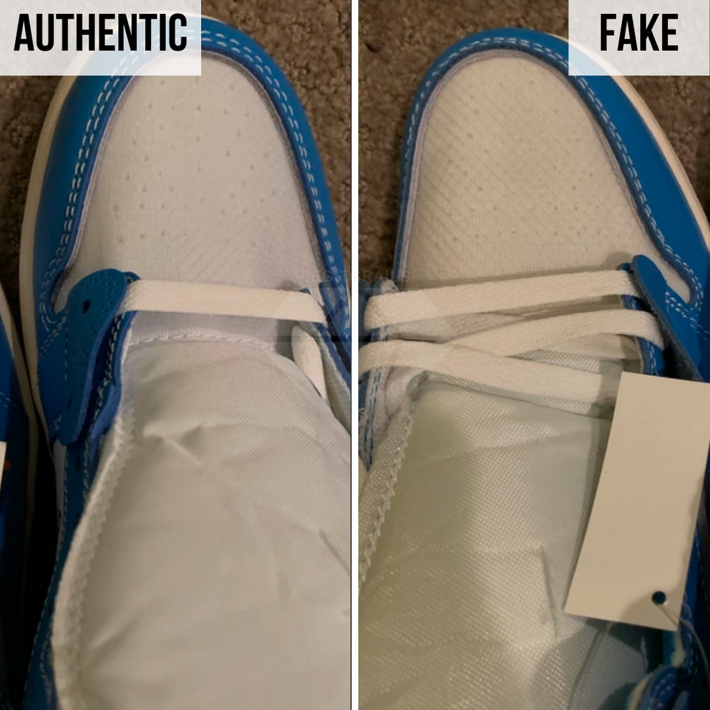 how to tell if off white jordan 1 unc is fake