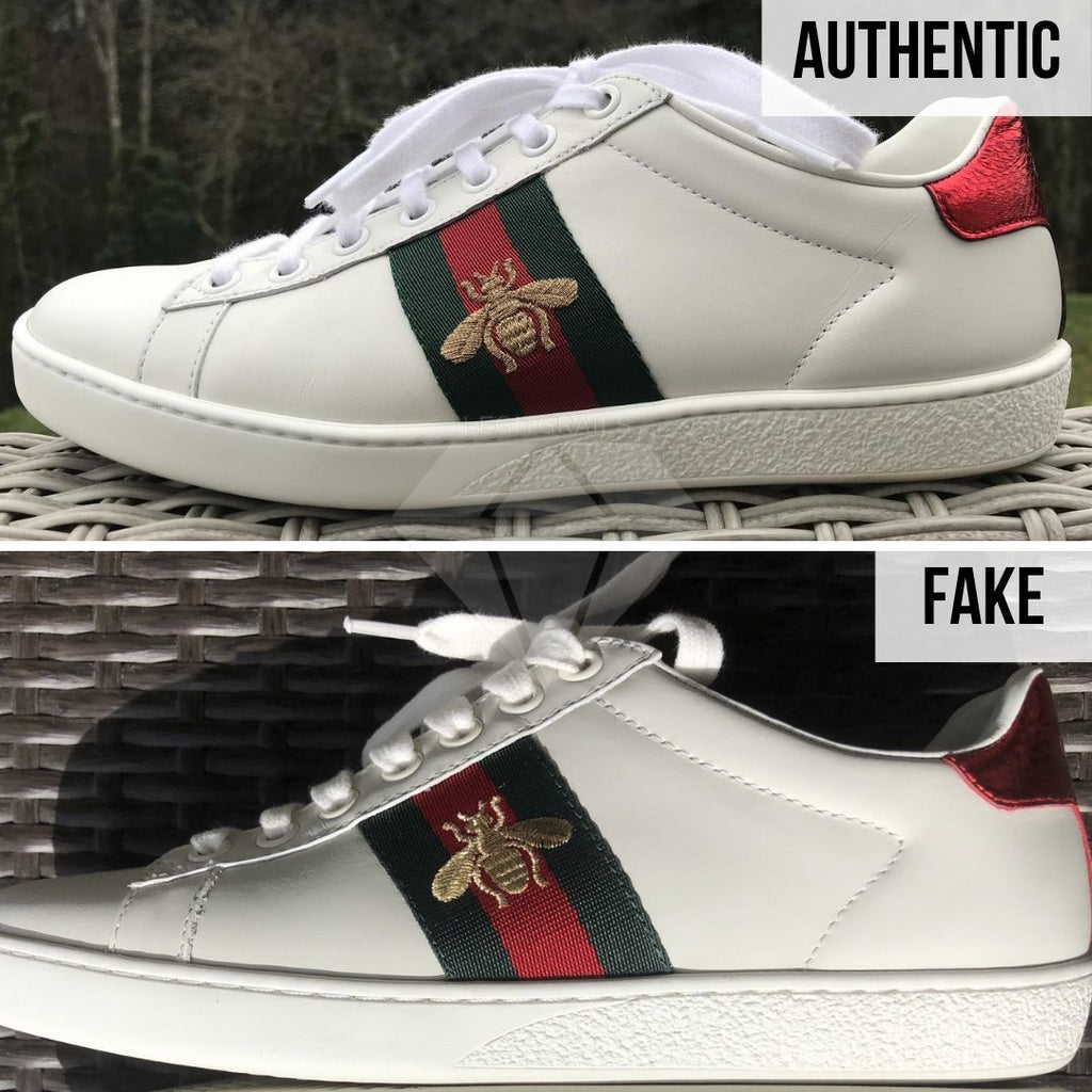 gucci sneakers bee fake vs real