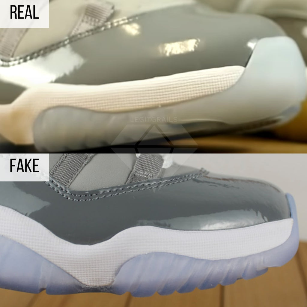 Fake VS Real Jordan 11 Cool Grey 2010 - The Midsole Method