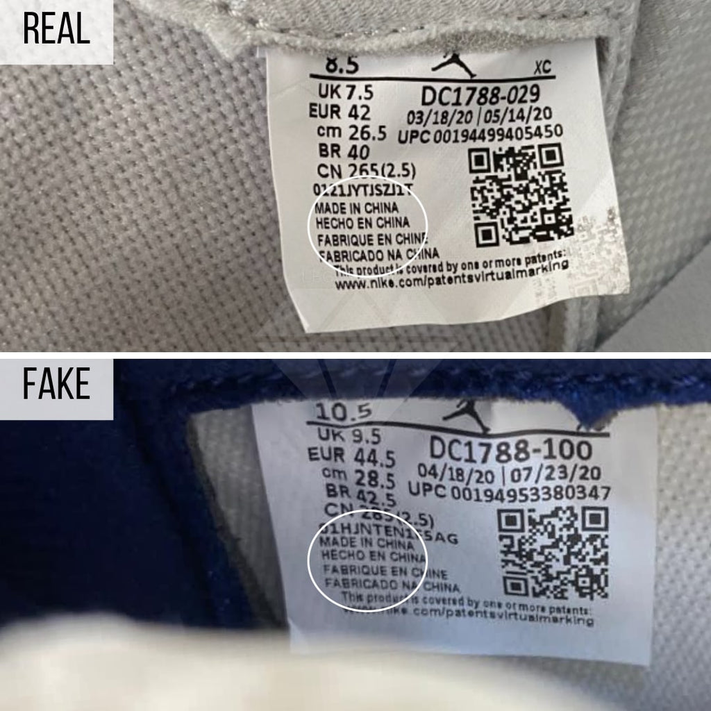 Jordan 1 CO.JP Fake VS Real - The Size Tag Method