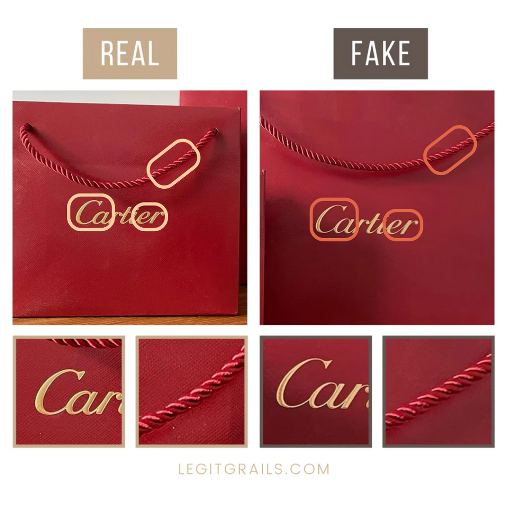 Cartier red paper bag real vs fake