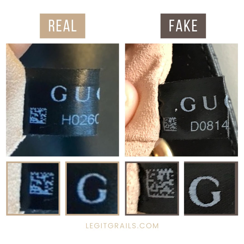 Step 1: Real vs fake Gucci Soho bag interior label