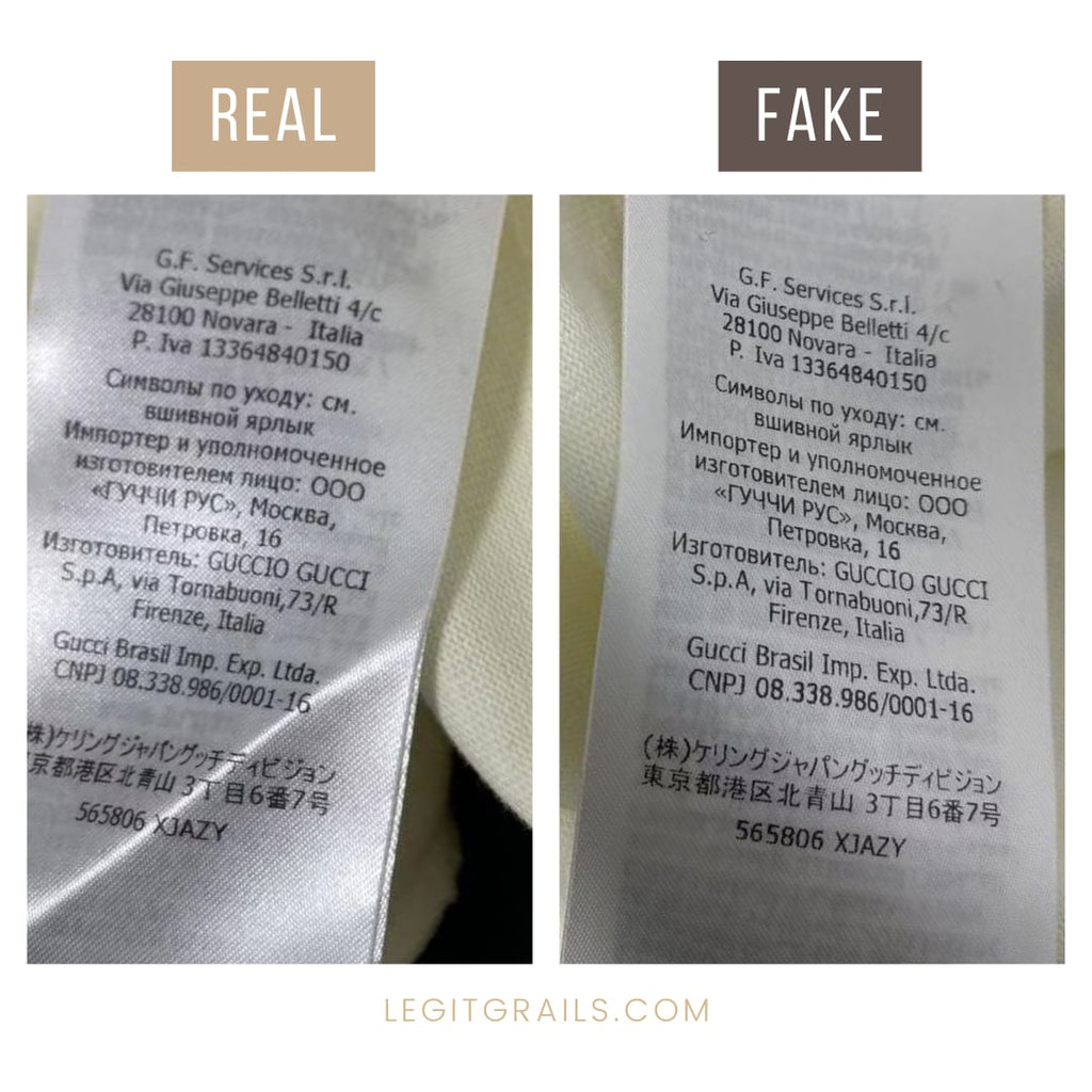 gucci tee real vs fake