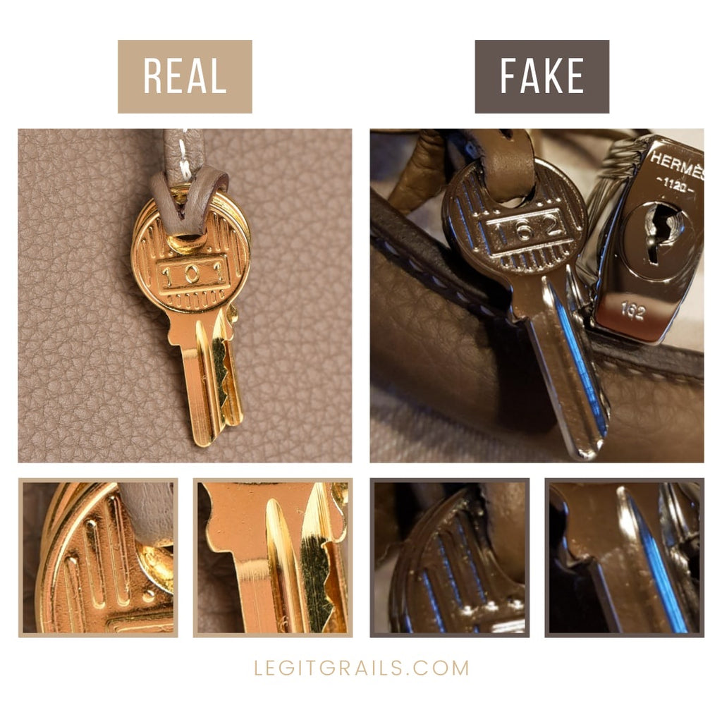hermes lock real vs fake