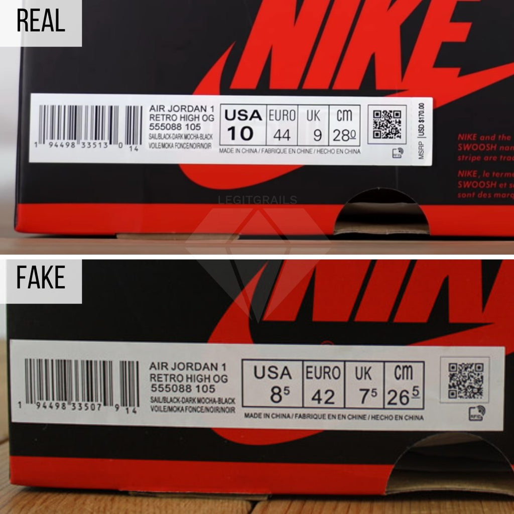 Real Vs Fake Jordan 1 Dark Mocha 