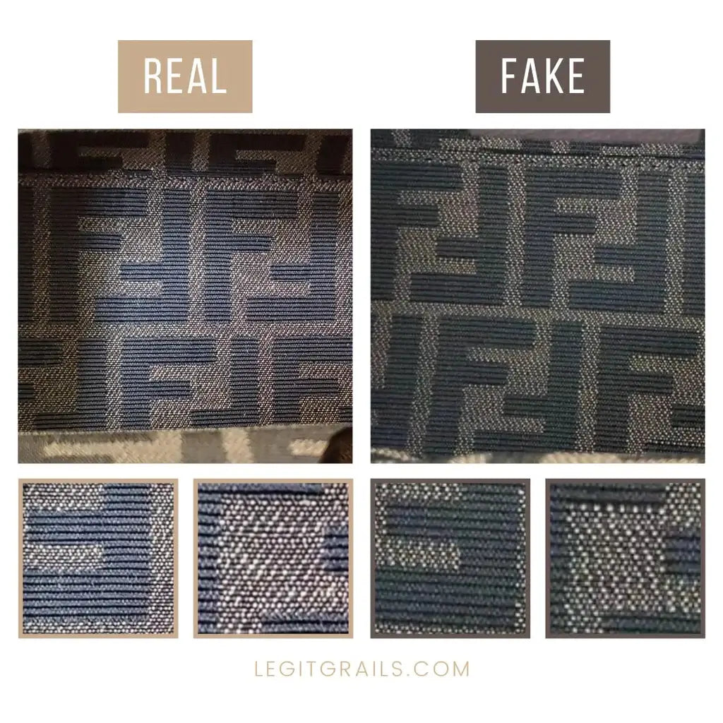 side-by-side real versus fake Fendi bag comparison