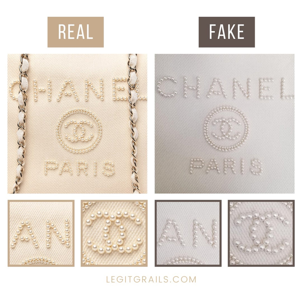 How To Spot Real Vs Fake Chanel Deauville Pearl Tote Bag – LegitGrails