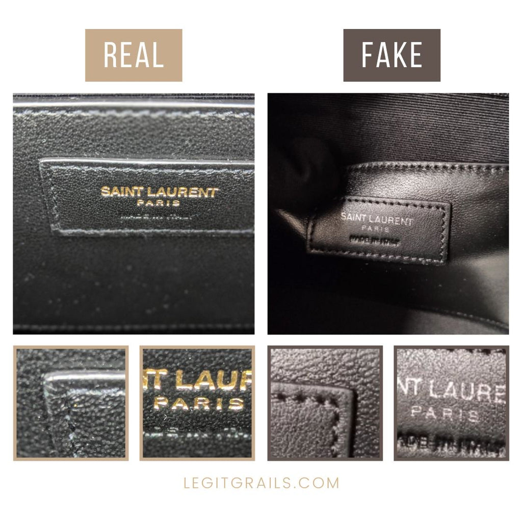 Real vs Fake Saint Laurent Monogram Chain Wallet (WOC) Calfskin Leather  Grain Finish 